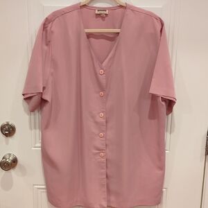 Pink Button-Up Blouse